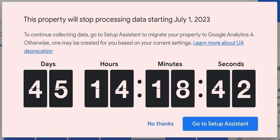 Scary countdown timer: This property will stop processing data starting July 1, 2023