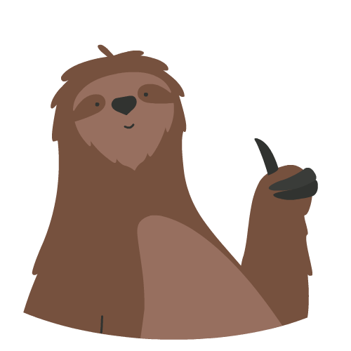 Sloth giving a thumbs-up animation