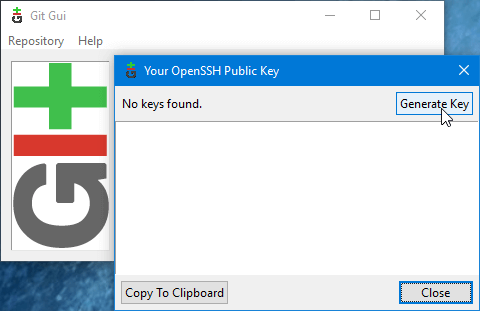Generate your user's SSH key with Git GUI in Windows