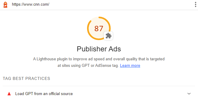 The Publisher Ads Audit Results.
