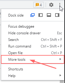 Accessing the More Tools menu.