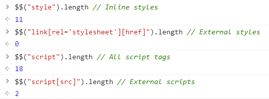 Inline scripts