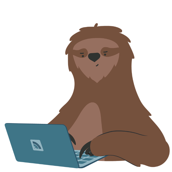 Sloth on fast laptop